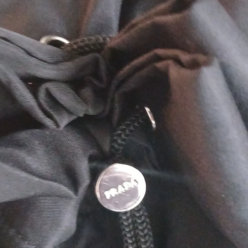 Prada Black Nylon Sling Back Large Bag
